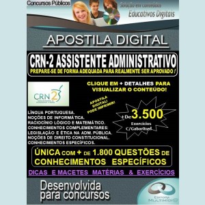 Apostila CRN-2 ASSISTENTE ADMINISTRATIVO - Teoria + 3.500 Exercícios - Concurso 2019