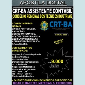 Apostila CRT-BA ASSISTENTE CONTÁBIL - Teoria + 9.000 Exercícios - Concurso 2023