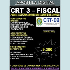 Apostila CRT 03 - FISCAL - Teoria + 9.300 Exercícios - Concurso 2022