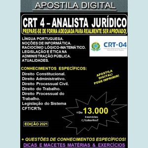 Apostila CRT 4 - ANALISTA JURÍDICO - Teoria + 11.000 Exercícios - Concurso 2021