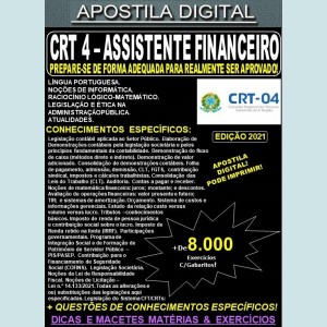 Apostila CRT 4 - ASSISTENTE FINANCEIRO - Teoria + 8.000 Exercícios - Concurso 2021