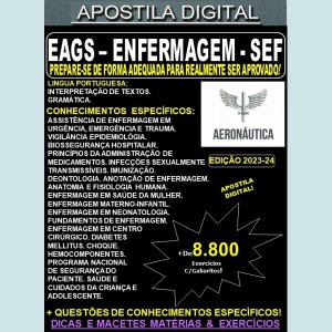 APOSTILA EAGS DEPENS - ENFERMAGEM - SEF - Teoria + 8.800 Exercícios - Concurso 2023-24