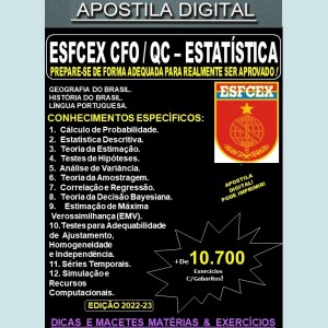 Apostila ESFCEX CFO / QC - ESTATÍSTICA - Teoria + 10.700 Exercícios - Concurso 2024-25