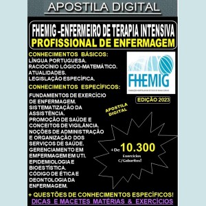 Apostila FHEMIG - Profissional de Enfermagem - ENFERMEIRO de TERAPIA INTENSIVA - Teoria +10.300 Exercícios - Concurso 2023