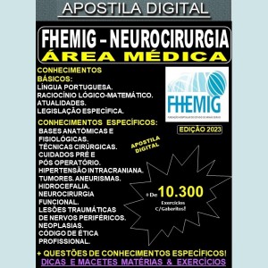Apostila FHEMIG - Área Médica - NEUROCIRURGIA - Teoria +10.300 Exercícios - Concurso 2023