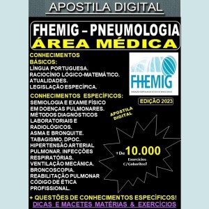 Apostila FHEMIG - Área Médica - PNEUMOLOGIA - Teoria +10.000 Exercícios - Concurso 2023