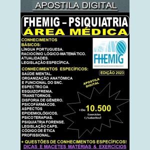 Apostila FHEMIG - Área Médica - PSIQUIATRIA - Teoria +10.500 Exercícios - Concurso 2023