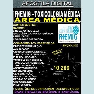 Apostila FHEMIG - Área Médica - TOXICOLOGIA MÉDICA - Teoria +10.200 Exercícios - Concurso 2023
