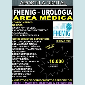 Apostila FHEMIG - Área Médica - UROLOGIA - Teoria +10.000 Exercícios - Concurso 2023