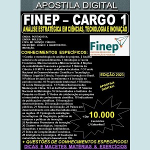 Apostila FINEP - Cargo 1: Analista - ANÁLISE ESTATÉGICA em CIÊNCIA, TECNOLOGIA e INOVAÇÃO - Teoria + 10.000 Exercícios - Concurso 2023