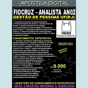 Apostila FIOCRUZ - Analista ANO 02 - GESTÃO de PESSOAS - Teoria + 9.000 Exercícios - Concurso 2023