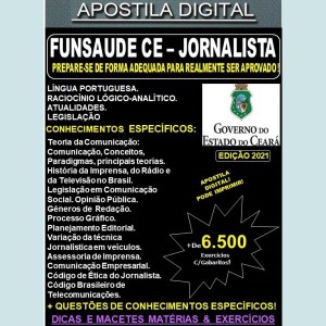 Apostila FUNSAUDE CE - JORNALISTA - Teoria + 6.500 Exercícios - Concurso 2021