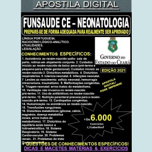 Apostila FUNSAUDE CE - NEONATOLOGIA - Teoria + 6.000 Exercícios - Concurso 2021