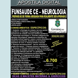 Apostila FUNSAUDE CE - NEUROLOGIA - Teoria + 6.700 Exercícios - Concurso 2021