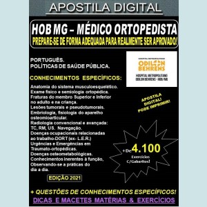 Apostila HOB MG - MÉDICO ORTOPEDISTA - Teoria + 4.100 Exercícios - Concurso 2021