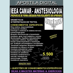 Apostila AERONÁUTICA IEEA CAMAR - ANESTESIOLOGIA - Teoria + 5.500 Exercícios - Concurso 2023-24