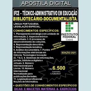 Apostila IFCE - TAE - BIBLIOTECÁRIO DOCUMENTALISTA - Teoria + 6.500 Exercícios - Concurso 2021
