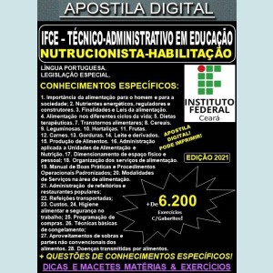 Apostila IFCE - TAE - NUTRICIONISTA-HABILITAÇÃO - Teoria + 6.200 Exercícios - Concurso 2021
