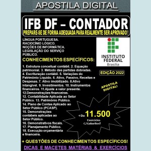 Apostila IFB DF - CONTADOR - Teoria + 11.500 Exercícios - Concurso 2022