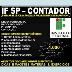 Apostila IF SP - CONTADOR - Teoria + 4.000 Exercícios - Concurso 2019