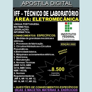 Apostila IFF - TÉCNICO de LABORATÓRIO - Área: ELETROMECÂNICA - Teoria + 8.500 Exercícios - Concurso 2022