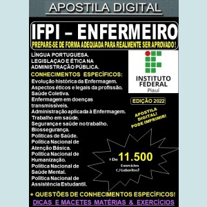 Apostila IFPI - ENFERMEIRO - Teoria + 11.500 Exercícios - Concurso 2022