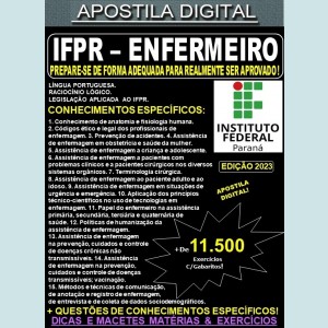 Apostila IFPR - ENFERMEIRO - Teoria + 11.500 Exercícios - Concurso 2023