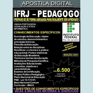 Apostila IFRJ - PEDAGOGO - Teoria + 6.500 Exercícios - Concurso 2021
