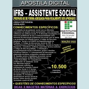 Apostila IFRS - ASSISTENTE SOCIAL - Teoria + 10.500 exercícios - Concurso 2022