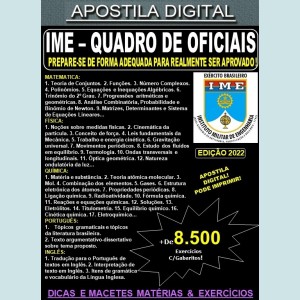 APOSTILA IME - Instituto Militar de Engenharia - QUADRO de OFICIAIS - Teoria + 8.500 Exercícios - Concurso 2023