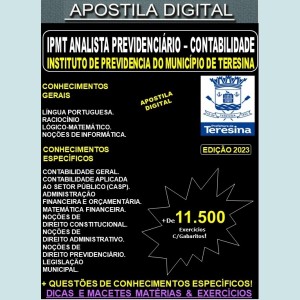 Apostila IPMT - Instituto Previdenciário do Município de Teresina - Analista Previdenciário - CONTABILIDADE - Teoria + 11.500 exercícios - Concurso 2023