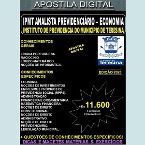 Apostila IPMT - Instituto Previdenciário do Município de Teresina - Analista Previdenciário - ECONOMIA - Teoria + 11.600 exercícios - Concurso 2023