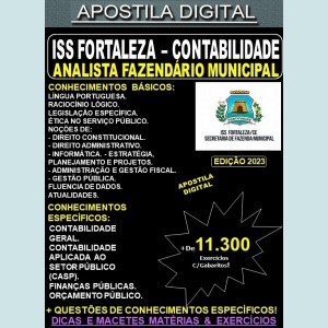 Apostila SMF - ISS FORTALEZA - Analista Fazendário Municipal - CONTABILIDADE - Teoria + 11.300 Exercícios - Concurso 2023
