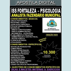 Apostila SMF - ISS FORTALEZA - Analista Fazendário Municipal - PSICOLOGIA - Teoria + 10.300 Exercícios - Concurso 2023