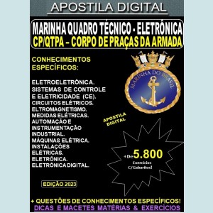 Apostila QUADRO TÉCNICO da MARINHA - CP/QTPA ELETRÔNICA - Teoria + 5.800 Exercícios - Concurso 2023