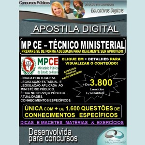 Apostila MP CE - TÉCNICO MINISTERIAL - Teoria + 3.800 exercícios - Concurso 2020