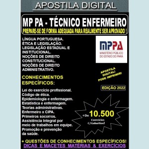 Apostila MP PA - TÉCNICO ENFERMEIRO - Teoria + 10.500 Exercícios - Concurso 2022