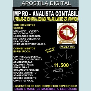 Apostila MP RO - ANALISTA CONTÁBIL - Teoria + 11.500 Exercícios - Concurso 2023