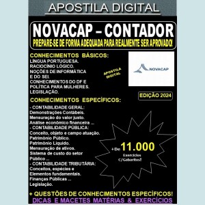 Apostila NOVACAP - CONTADOR - Teoria + 11.000 Exercícios - Concurso 2024