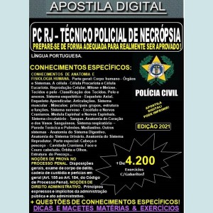 Apostila PC RJ - TÉCNICO POLICIAL DE NECRÓPSIA - Teoria + 4.200 Exercícios - Concurso 2021
