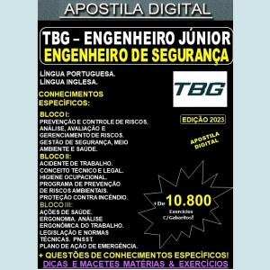 Apostila TBG - Engenheiro Jr. - ENGENHEIRO de SEGURANÇA - Teoria + 10.800 Exercícios - Concurso 2023
