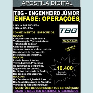 Apostila TBG - Engenheiro Jr. - OPERAÇÕES - Teoria + 10.400 Exercícios - Concurso 2023