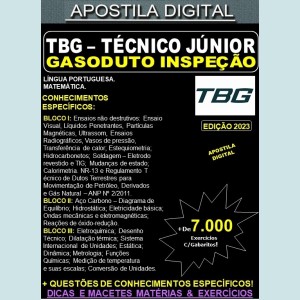 Apostila TBG - Técnico Jr. Gasoduto - INSPEÇÃO - Teoria + 7.000 Exercícios - Concurso 2023