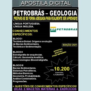 Apostila PETROBRAS - GEOFÍSICA - GEOLOGIA - Teoria + 10.200 Exercícios - Concurso 2021