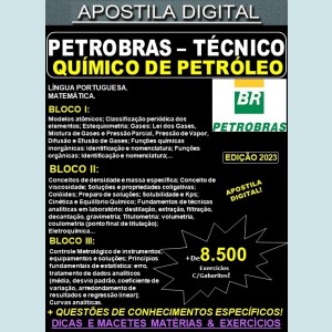 APOSTILA PETROBRAS - TÉCNICO QUÍMICO DE PETRÓLEO Jr. - Teoria + 8.500 Exercícios - Concurso 2023-24
