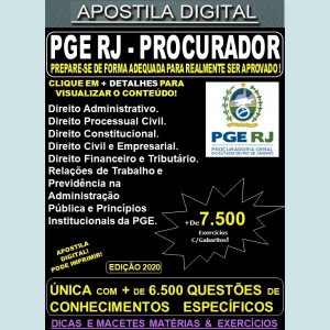 Apostila PGE RJ - PROCURADOR - Teoria + 7.500 Exercícios - Concurso 2021