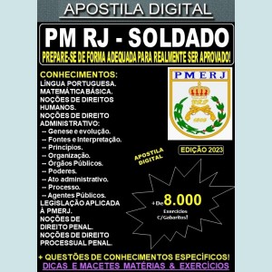 Apostila PM RJ - SOLDADO - Teoria + 8.000 Exercícios - Concurso 2023
