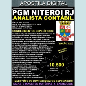 Apostila PGM NITEROI RJ - ANALISTA CONTÁBIL - Teoria + 10.500 Exercícios - Concurso 2023