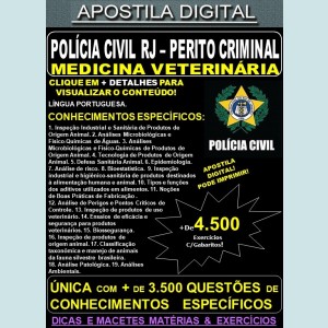 Apostila PC RJ - Perito Criminal MEDICINA VETERINÁRIA - Teoria + 4.500 Exercícios - Concurso 2021 - APOSTILA PREPARATÓRIA