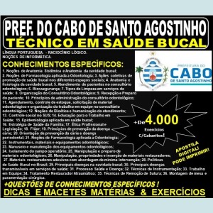 Apostila Prefeitura do Cabo de Santo Agostinho - TÉCNICO em SAÚDE BUCAL - Teoria + 4.000 Exercícios - Concurso 2019